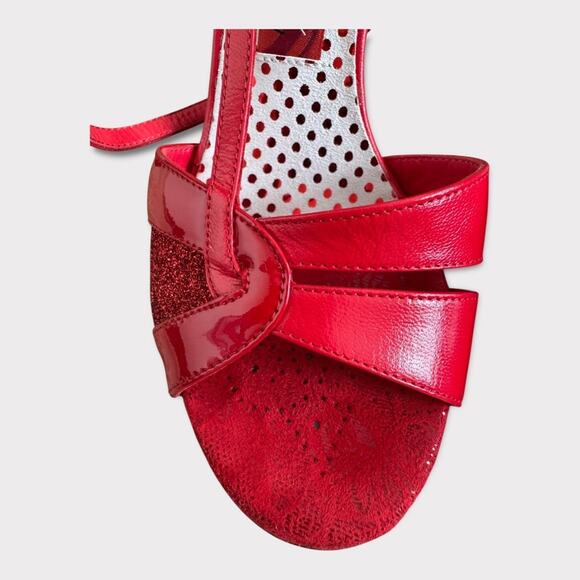 Tangolera Argentine Tango Red Leather Strappy Sandals - Size 37 (6.5) - Picture 5 of 15